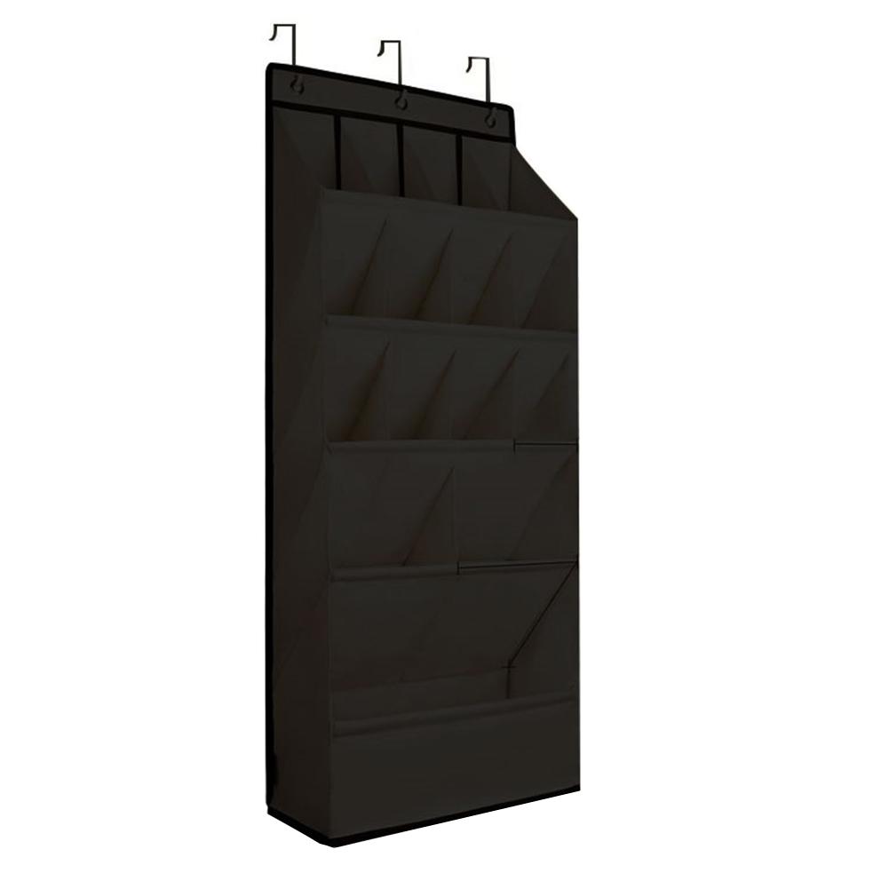 

Большой карманный держатель для обуви, органайзер для обуви на дверь, вмещает 12 пар обуви, органайзер для шкафа, дверная стойка для хранения обуви с карманами чёрный