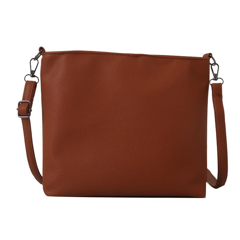 

Женская сумка-тоут через плечо из искусственной кожи с зернистой текстурой личи и модным дизайном, подарок коричневый