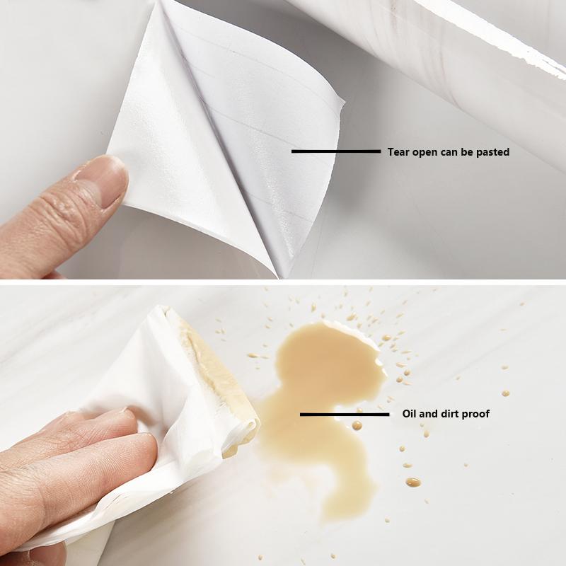 Waterproof And Oil Marble Vinyl Film Self Adhesive Wallpapers for Bathroom Kitchen Cupboard Countertops Contact Paper Home Decor