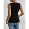 Damen Europäischer Stil 3D Blumen Dekoration Einfarbig Ärmellos Crop Tanktop