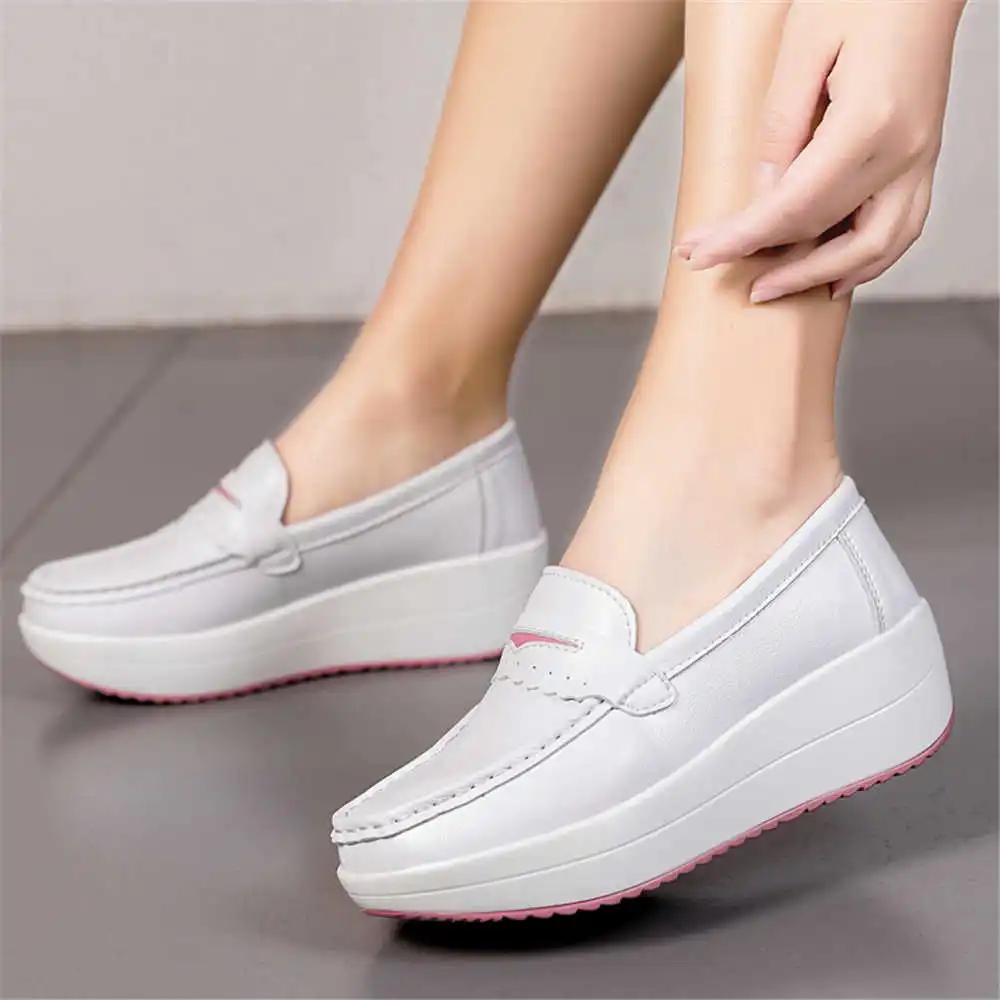 Number 37 Summer Woman Heeled Shoes Dress Sneakers With Heel Green Woman Sneakers Sport Sapateni Chassure Hand Made Deals