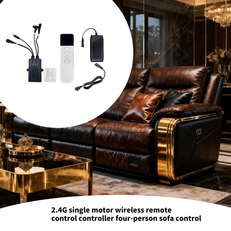 Recliner Threadless Controller Remotes Control Single Motor Controller for 4 Position Recliner Sofa 2.4G Technology