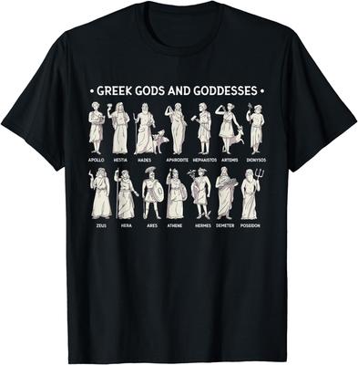 Greek Gods And Goddesses Ancient Greece Mythology TShirt 100 Cotton ONeck Summer Short Sleeve Casual Mens Tshirt Size S3XL