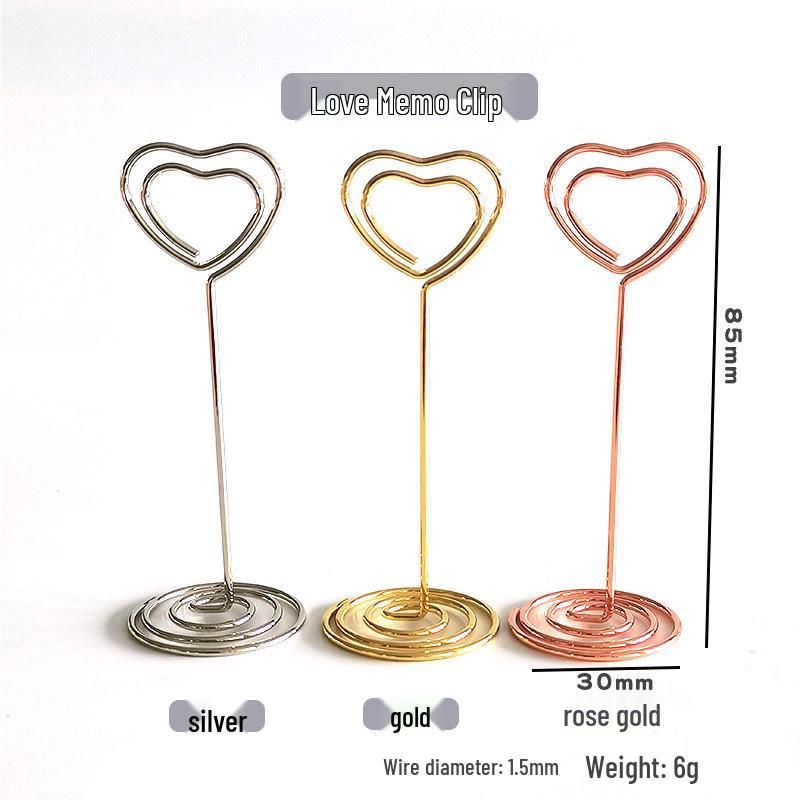 Peacock Round Memo & Business Card Holder - Heart-Shaped Desktop Metal Ornament