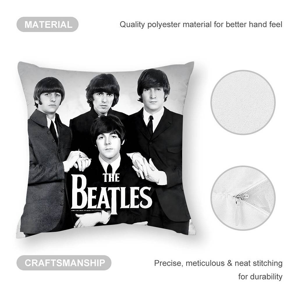 The B-beatleS-Band Pillow Case Plush Fabric Soft Pillowcase Double Sided Print Cushion Cover Household