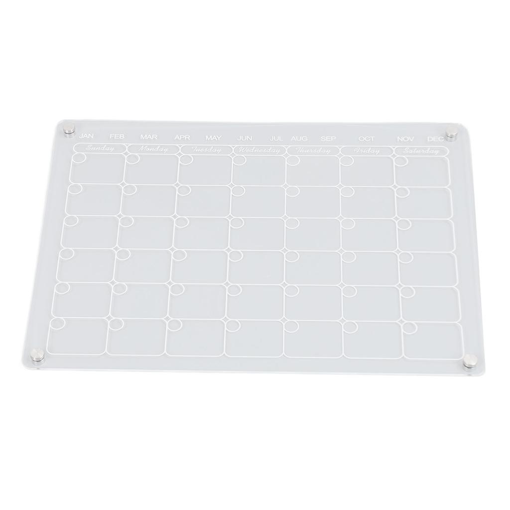 Magnetic Memo Calendar Reusable Erasable Daily Planner Acrylic Magnetic Calendar for Refrigerator