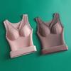 Zimní dámská zateplená vesta s hrudními vycpávkami Bezešvá krajka Rychlý teplotní zámek Výstřih do V Slim Fit Elastická vnitřní nošení Bez rukávů Spodní část tílka