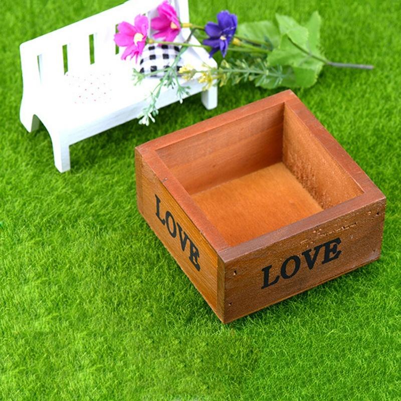 Neu TOP Natürliche platz Holz Sukkulente Blume Bett Topf Box Garten Pflanzer 10CM