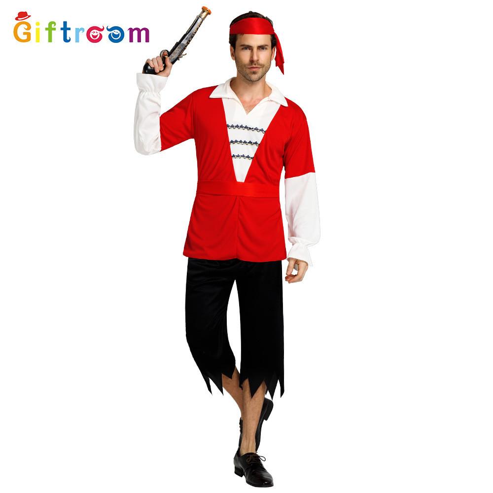 Couples Festive Pirate Costume Perfect For Halloween Parties Featuring Fabric Polyester
