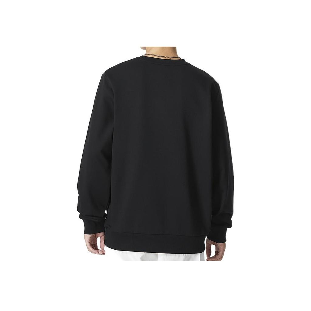 Skechers Colorful Casual Series Solid Logo Print Crew Neck Long Sleeve Sweatshirt Unisex Sweatshirt Carbon-Black L322U127-0018