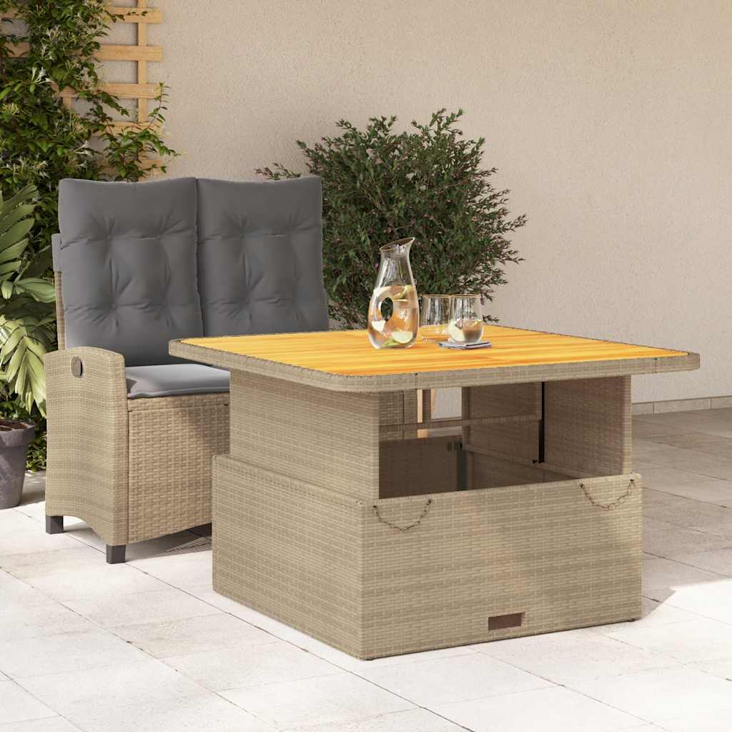 Vidaxl 2-Cz. Garden Furniture Set With Cushions, Beige, Poly Rattan