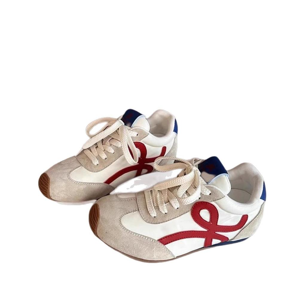 Inner Height Increase German Training Shoes Women's 2025 Spring New Retro Versatile Ugly Cute Fashion Leather Sports and Leisure Forrest Gump Shoes