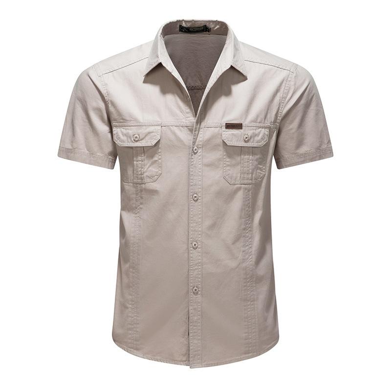

Spring and Autumn Tooling New Shirt Men s Overalls Cotton Casual Loose Inch Shirt Outdoor Men s Washed Shirt Tide M