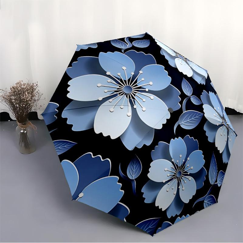 1pc Floral Pattern Automatic Open/Close Umbrella - All-Season Portable Umbrella for Women/Men, Highquality Fabric yy251213099