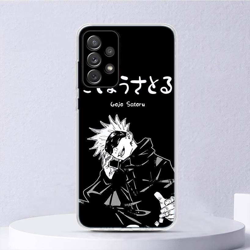 Black White Kaisen J-Jujutsu Soft Case For Samsung Galaxy A16 A15 A14 A13 A56 A55 A54 A53 Phone Cover A26 A36 A25 A35 A24 A34 A2