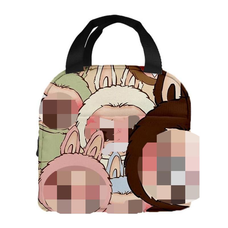 

Ланч-бэг Labubu мультяшная сумка-тоут студенческая сумка для бэнто сумка для еды с термоизоляцией из алюминиевой фольги сумка для ланч-бокса