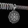 316L Stainless Steel Viking Odin's Symbol of Norse Runic Pendant Necklace Viking Rune Vegvisir Compass Amulet Pendants