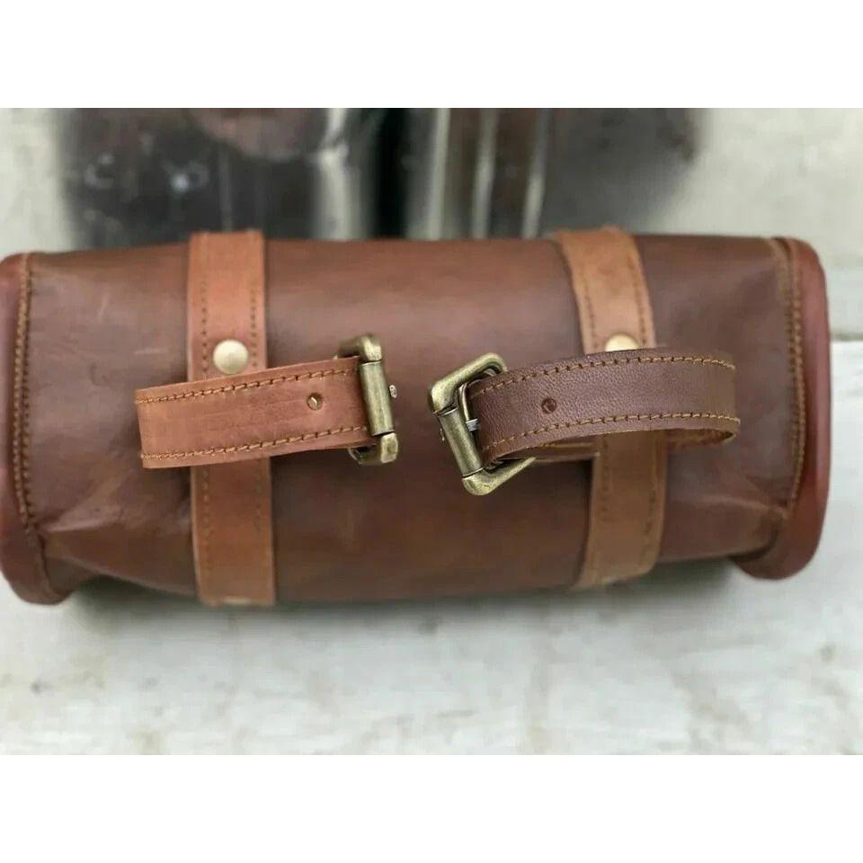 Bag Leather Saddle Tool Genuine Bike Bicycle Motorcycle Vintage Brown Handcraft