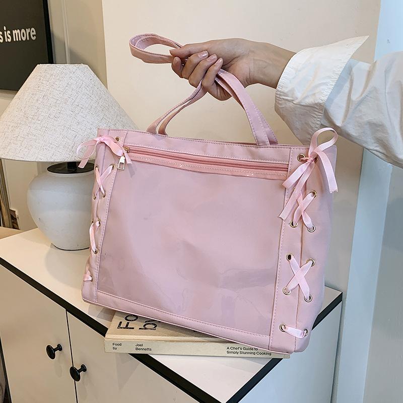 Japanese Shoulder Bag Bow Ribbon Handbag Transparent Crossbody Bag DIY Comic Conventions Badge Doll Ita Bag for Women Tote Bags