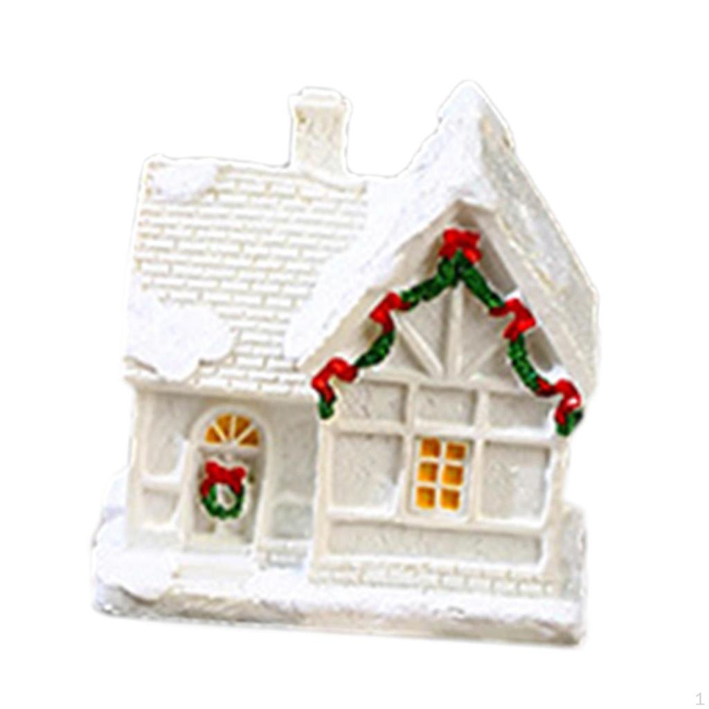 Christmas Glowing House Ornaments Holiday Decoration for Window Sill