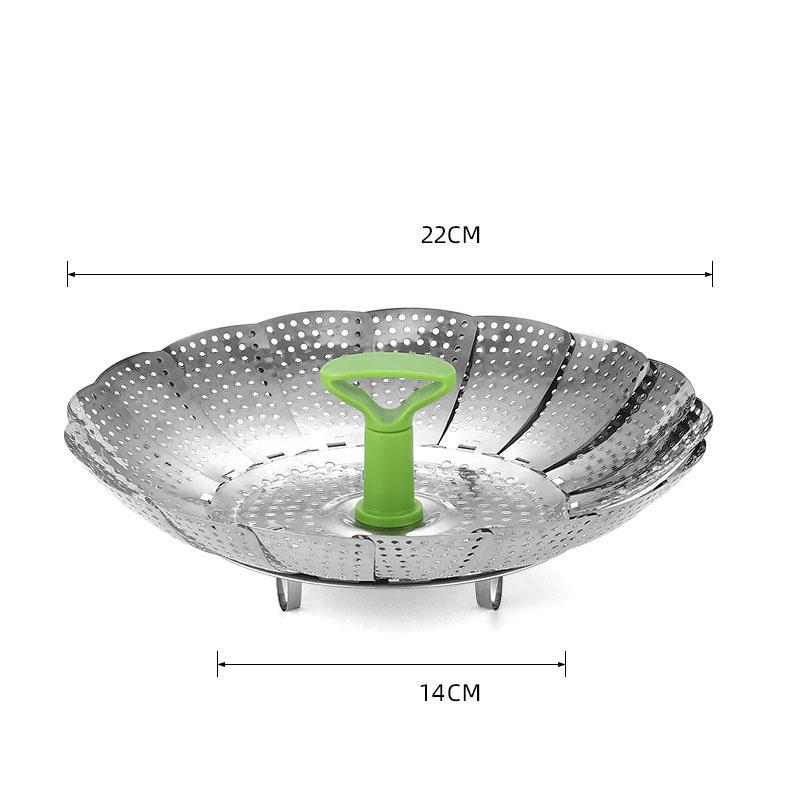 

1pc Stainless Steel Lotus Steaming Tray Folding Food Steamer Vegetable Fruit Food Basket Mesh Steamer Rack Cooking Cookware
