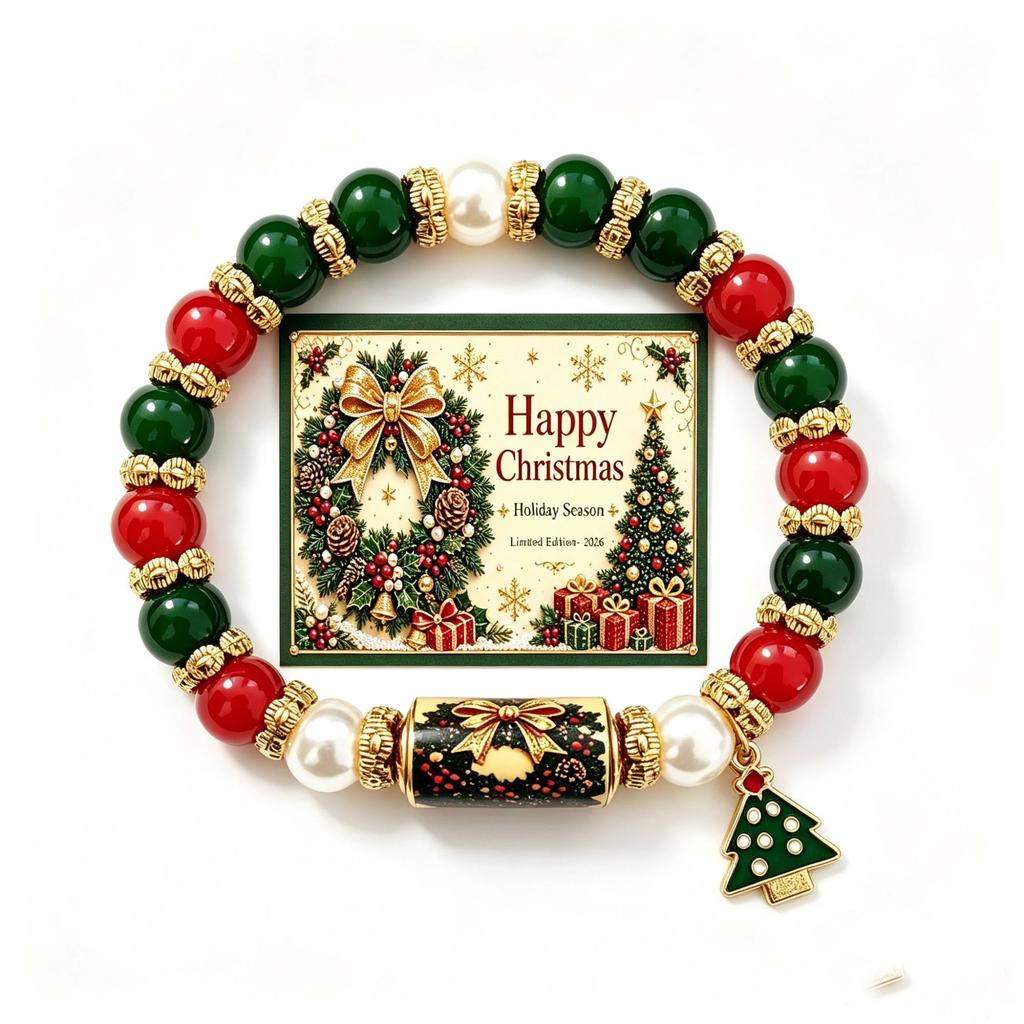 2026 Limited Edition Christmas Magic Collection Bracelet for Women Girls, Stretch Beaded Bracelets Stocking Charms, Jewelry Gift