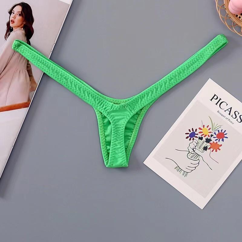 

Новые женские дышащие стринги с глубоким V-вырезом, сексуальные, с низкой посадкой, мини-трусики, низ бикини, женское нижнее белье L зелёный