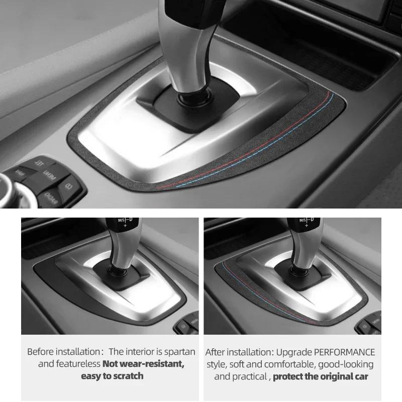 Carbon Fiber Car Central Control Gear Shift Panel Trim Cover Performance Sticker For BMW E60 5 Series Car Interior Accessories