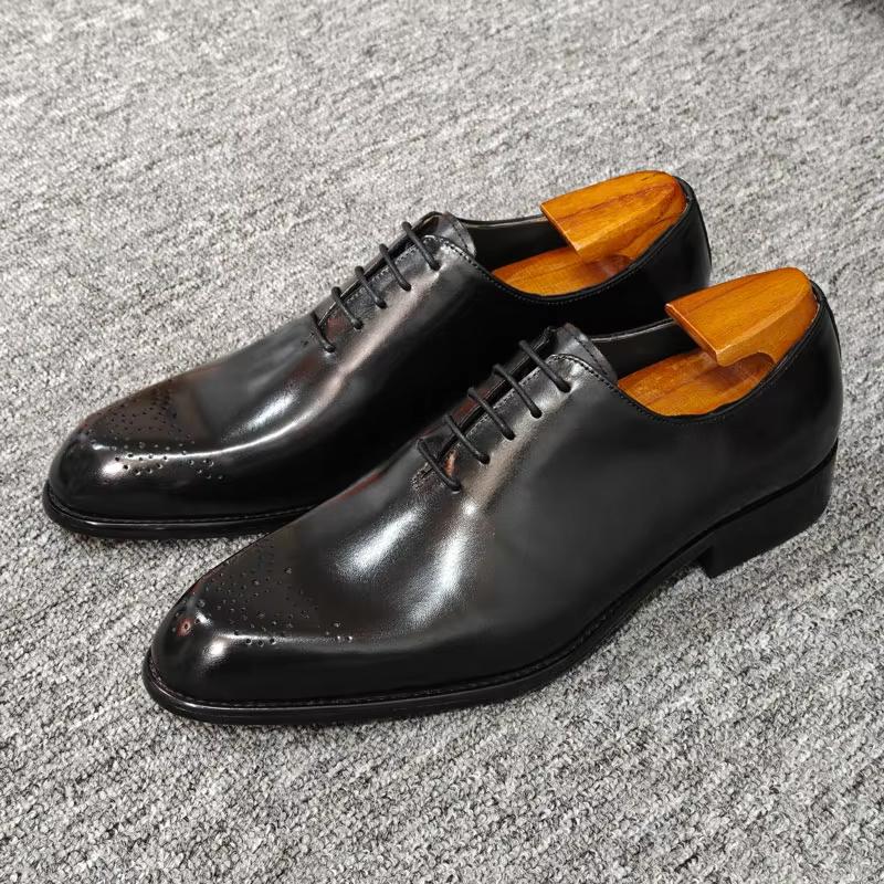 Fashion Luxury Men's Cow Leather Shoes Oxfords Custom Handmade Wide Dress Shoes Lace Office Social Height Increasing Spring Summer