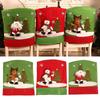 Chair 3d Christmas Cover Home Dining Seat Decor Party Reindeer Santa Snowman