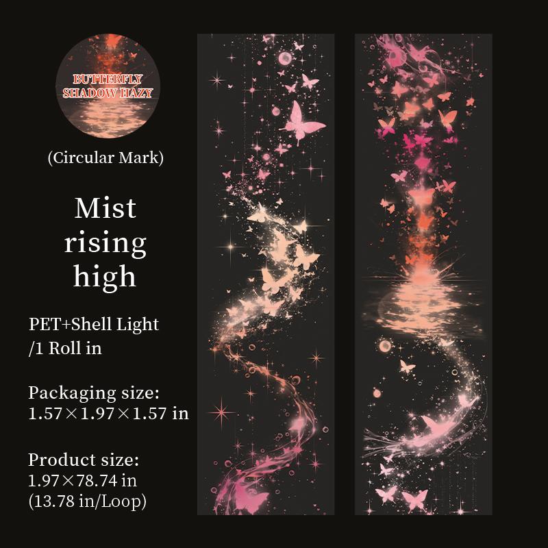 1 Roll Dreamy Butterfly Seashell Iridescent Washi Tape For Scrapbooking DIY Decoration Collage Material Phone Case Notebook