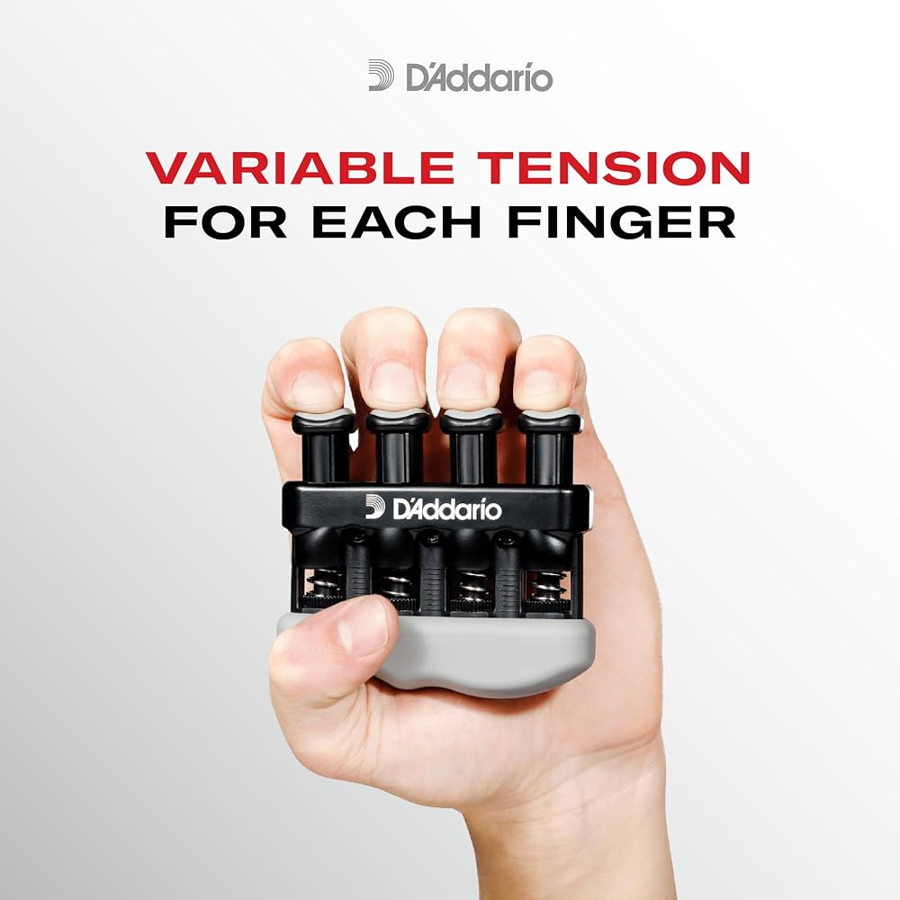 D'Addario Training Tool for Grip Strength Training, Hand Trainer with Tension Adjustment Screw, V...