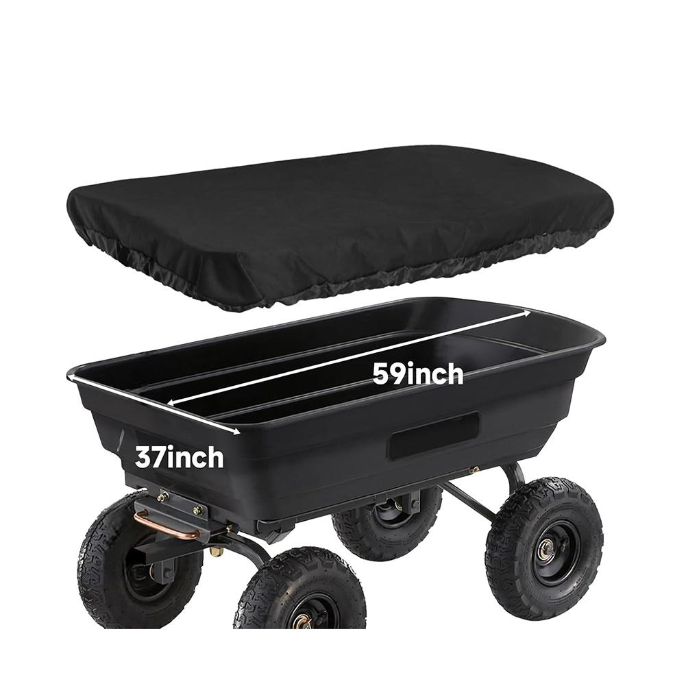 Outdoor Waterproof Wagon Cover for Garden Dump Cart 59 by 37 Inch Collapsible Heavy Duty Nylon Dustproof Cover
