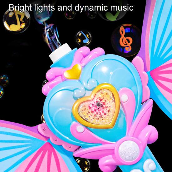 Yousheng Bubble Blower Detachable Electric Safe Leak-proof Smooth Surface Entertainment Novelty Butterfly Shape Bubble Stick Girl Toy