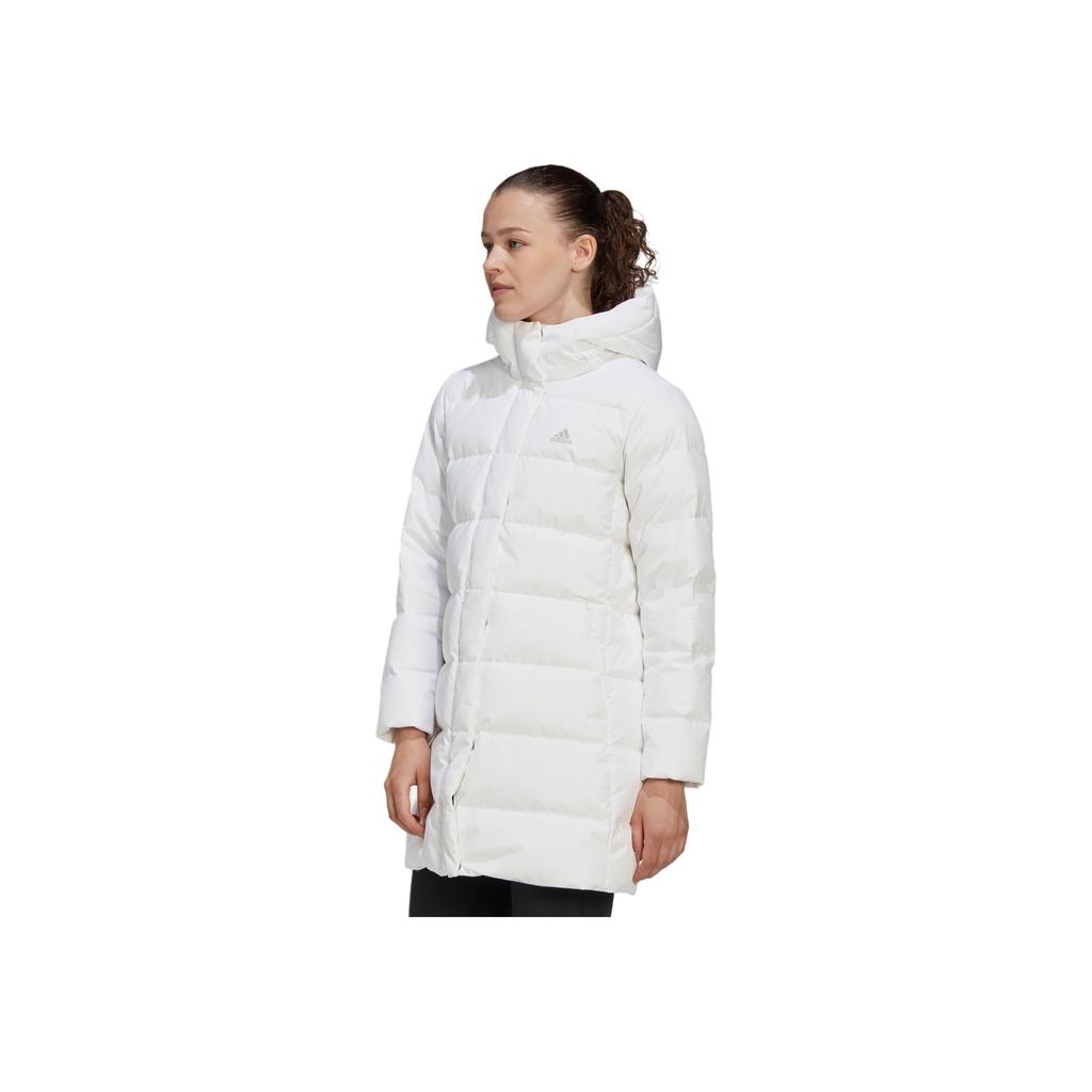 Adidas Manteau Mi-long Doudoune à Capuche Sports Outdoor Hiver Femmes Manteaux Blanc GE9992