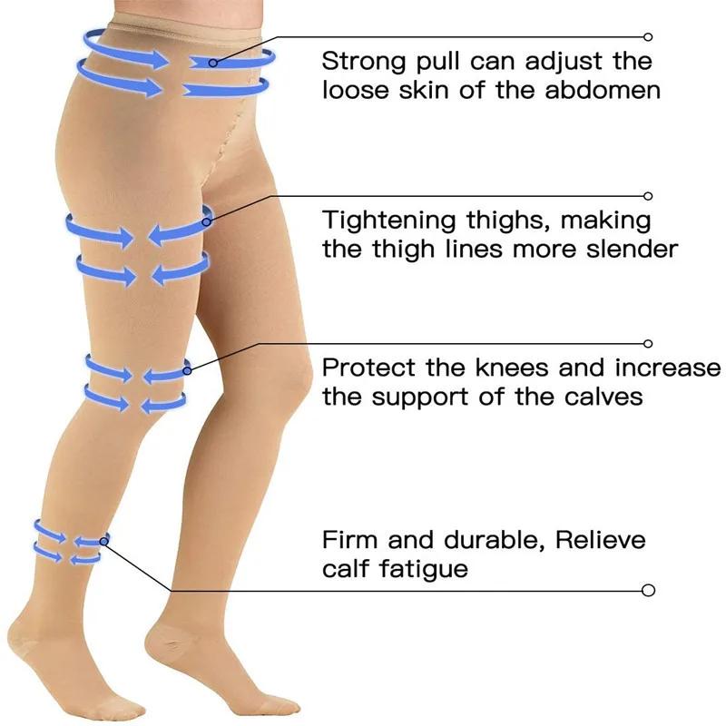 Medical Compression Pantyhose 20-30 Mmhg Opaque Support Pantyhose Women Nursing Compression Tights Swelling Varicose Veins Edema