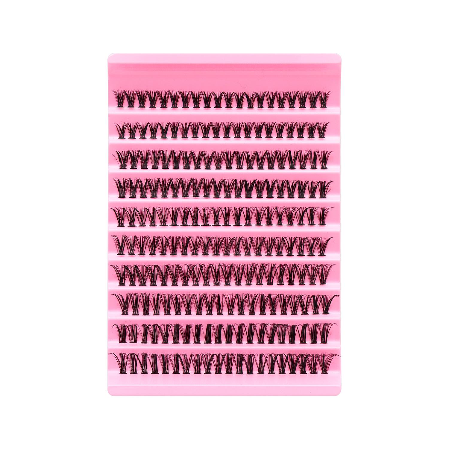 10 Rows Natural Dense False Eyelashes - New Style Individual Segmented Clusters 40 Pieces