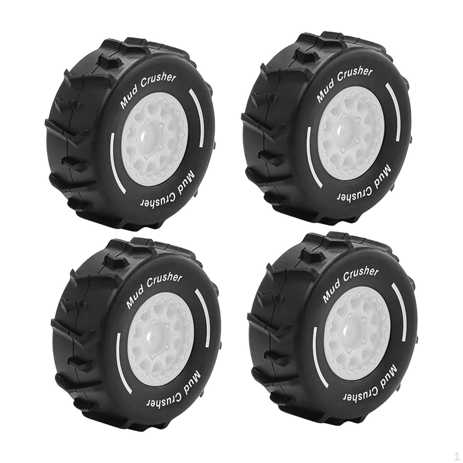 

4 Pieces 1/16 RC Car Tires Replacement Repair Parts Sturdy Stylish Water Tire Set Float Wheels білий