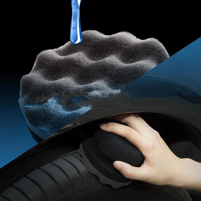 High Density Foam Wax Applicator Sponge with Hexagonal Ergonomic Grip for Car Polishing Tire Waxing Auto Detailing