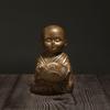 Little Monk Statue Candlestick Holder Vintage Exquisite Decorative Buddha Statue Candle Holder for Home Desktop   Outdoor
