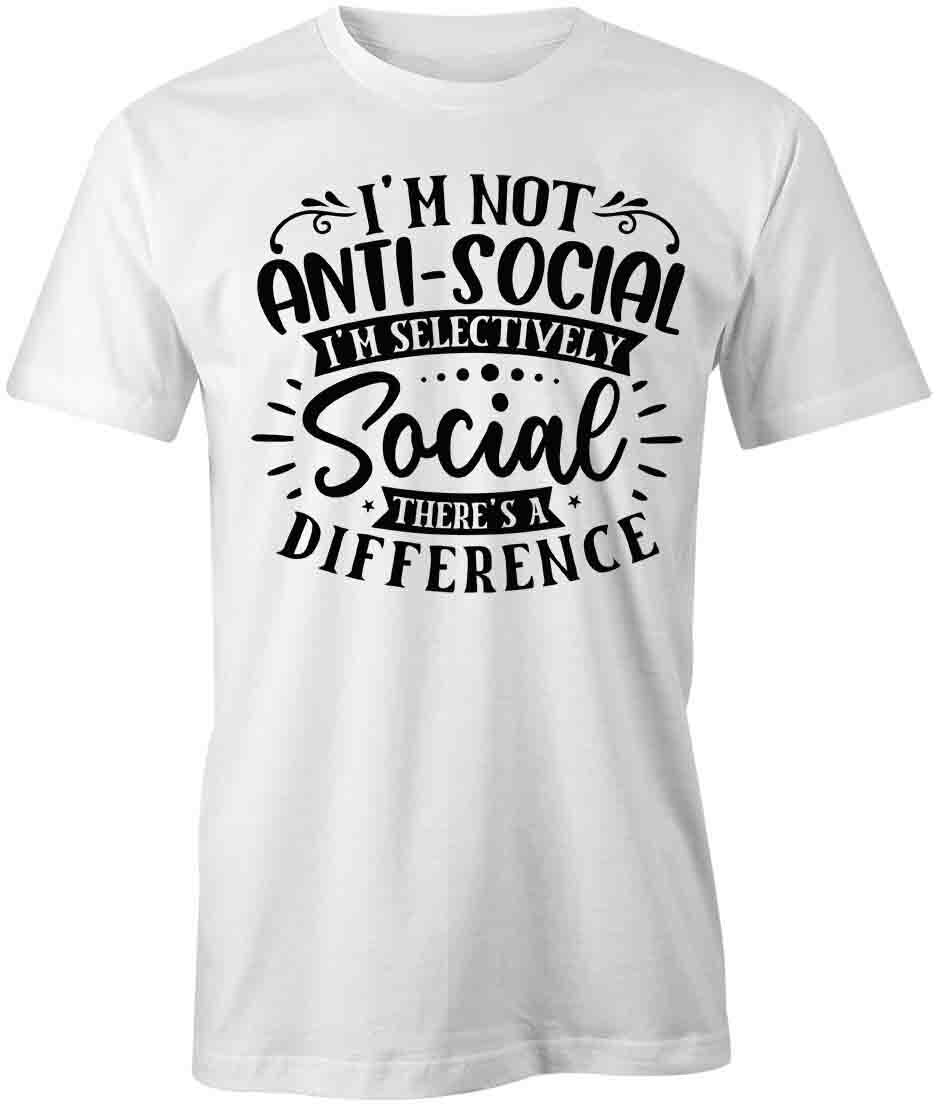 I M SELECTIVELY SOCIAL TShirt Tee Short-Sleeved Cotton CLOTHING S1WSA300 L