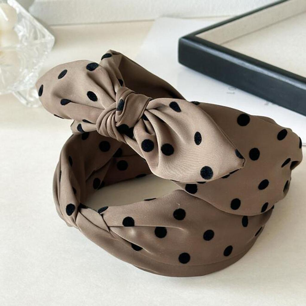 PROLY New Fashion Hairband For Women Wide Side Center Bowknot Headwear Classic Point Turban Girls Travel Party Hair Accessories