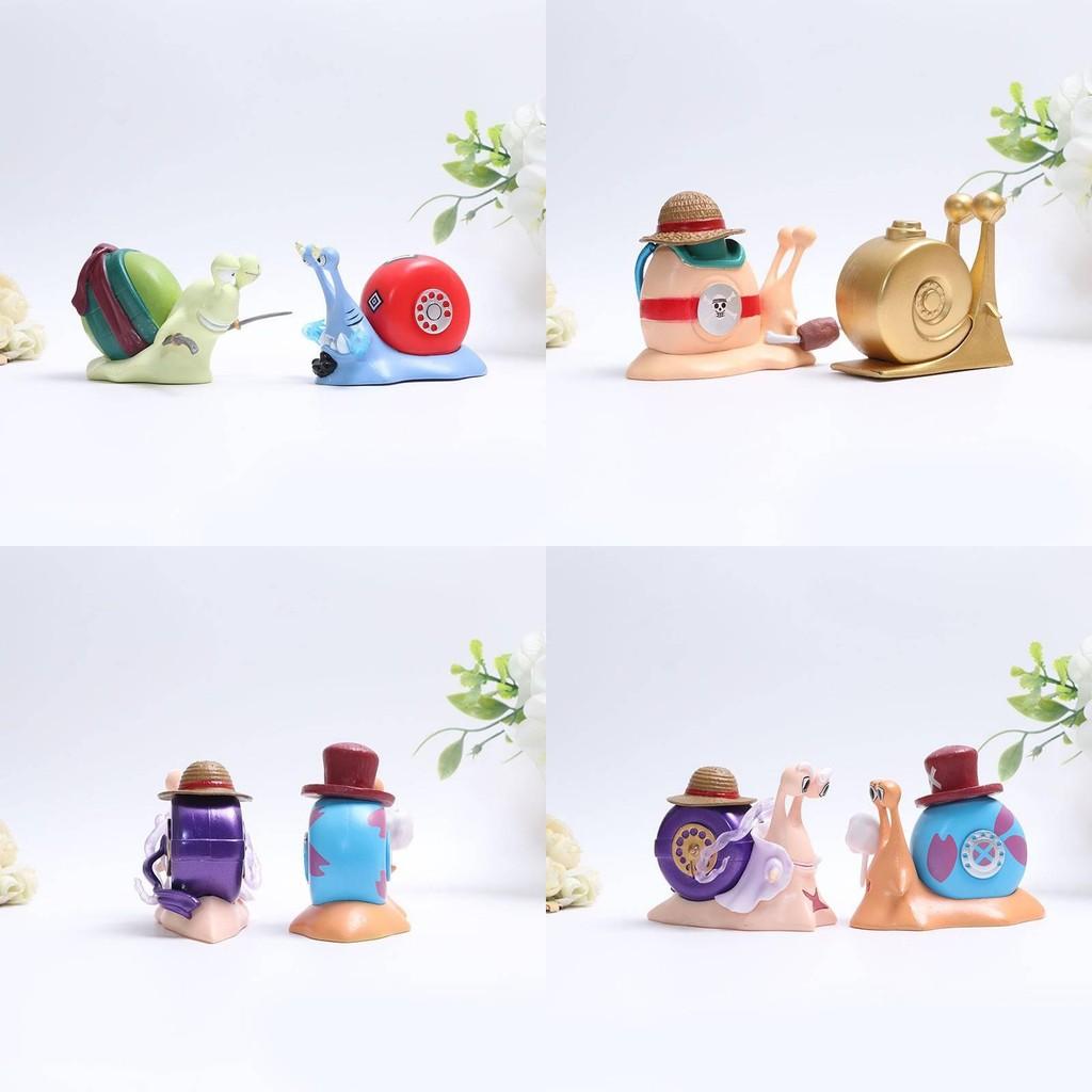 Cute And Colorful Luffy Nika Snail Telephone Bug Collectible Figurine Set