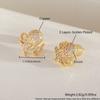 Embedded Zircon Double-layered Shell Stud Earrings - Luxurious and Exquisite Ear Accessories for Women