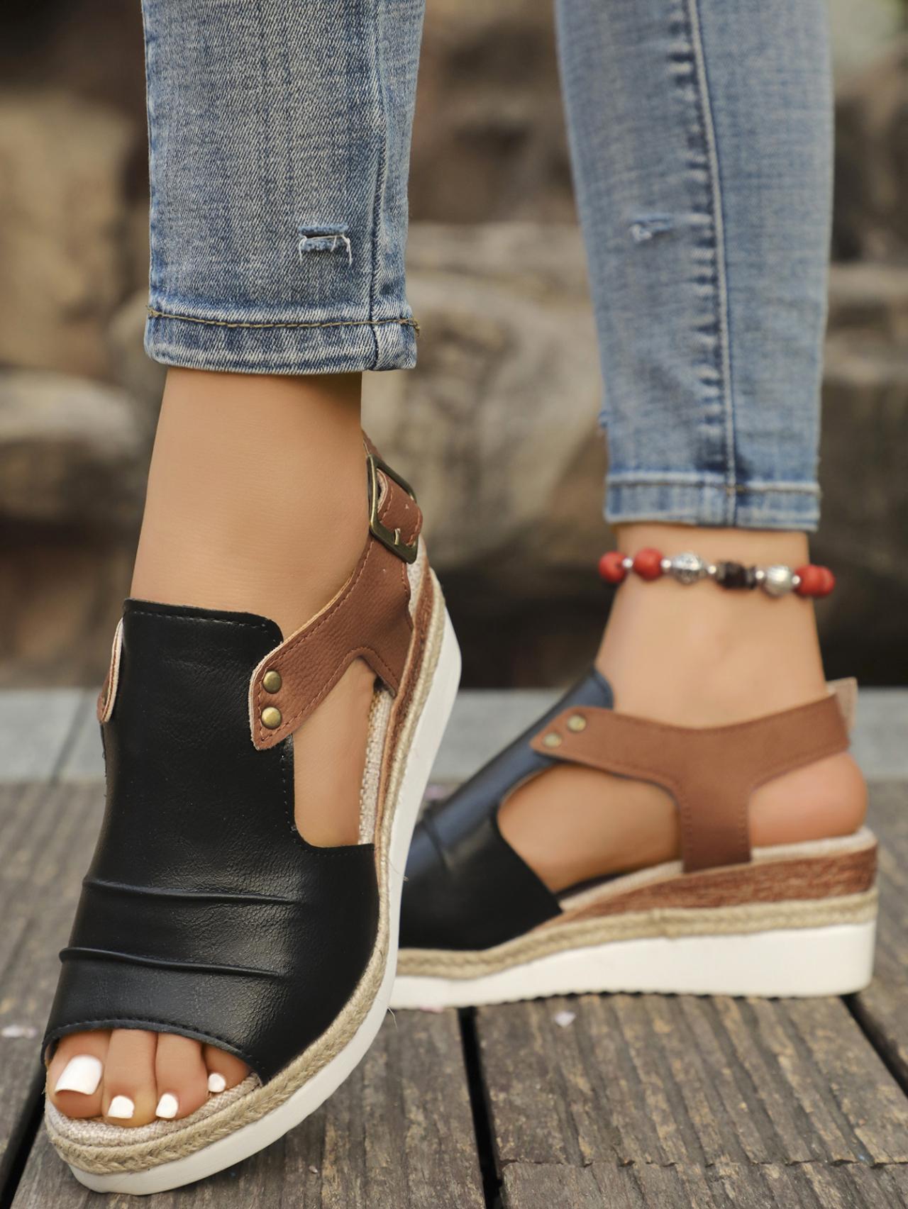 

Женские сандалии, легкая обувь на танкетке для женщин, летние сандалии, обувь на платформе с каблуком, Sandalias Mujer, повседневная летняя обувь 43 чёрный