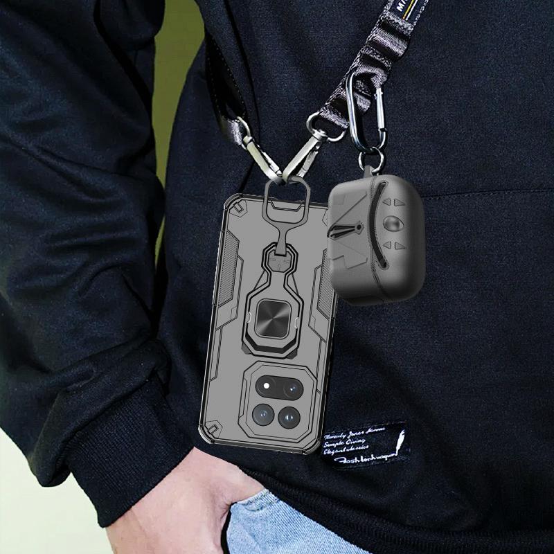 KEYSION Shockproof Armor Case for IQOO 15 5G Soft Silicone+PC Upright Metal Live Ring Stand Phone Back Cover for IQOO 15