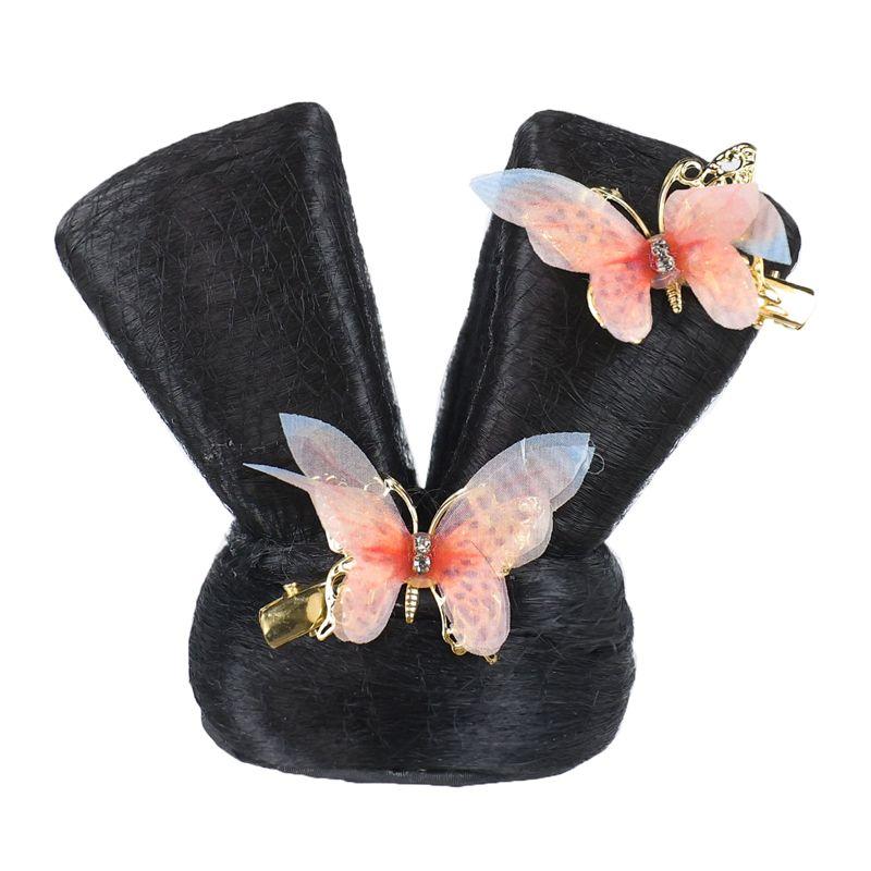 Children's Han Chinese Costume Chignon Ornament Cute Girl Tang Style Bun Mid-Autumn Festival Stage Performance Headdress Suit