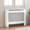Radiator Cover Glossy White 112 x 19 x 81.5 cm