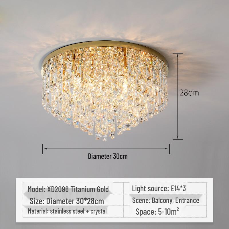 Modern Crystal Ceiling Lamp - Warm, Romantic, Simple, Atmospheric Design for Bedroom and Living Room