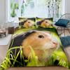 Guinea Pig Bedding Set  Animal Pattern Duvet Cover for Kids Boys Girl Comforter Cover Wildlife Bedroom Collection 3Pcs Full Size